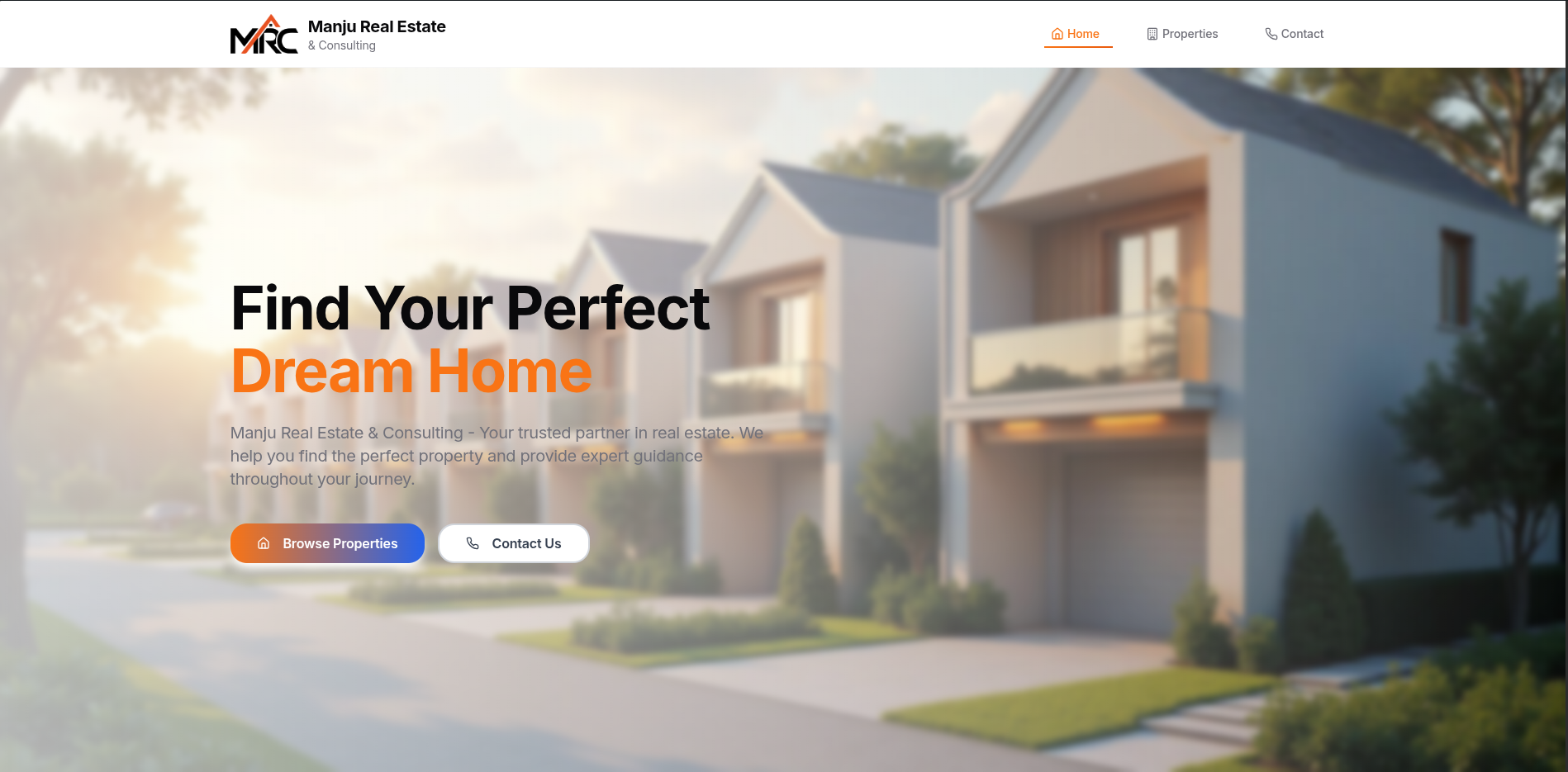 Manju Real Estate Website